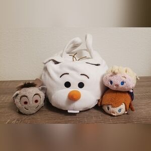 Disney Tsum Tsum Plush Set Frozen Olaf Carrier Anna Elsa And Sven